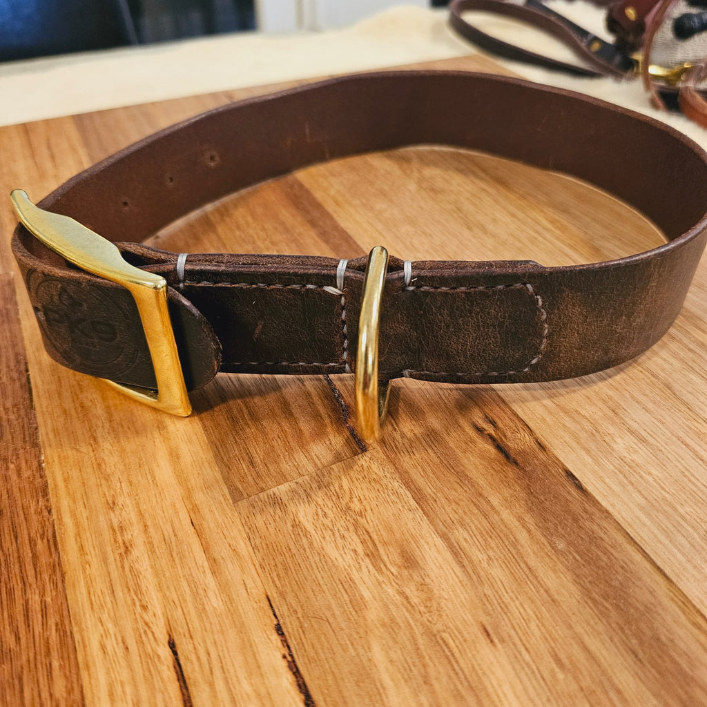 1.5 Inch Horween Pull Up Leather Dog Collar (50 - 60cm Neck) - PK9 Gear