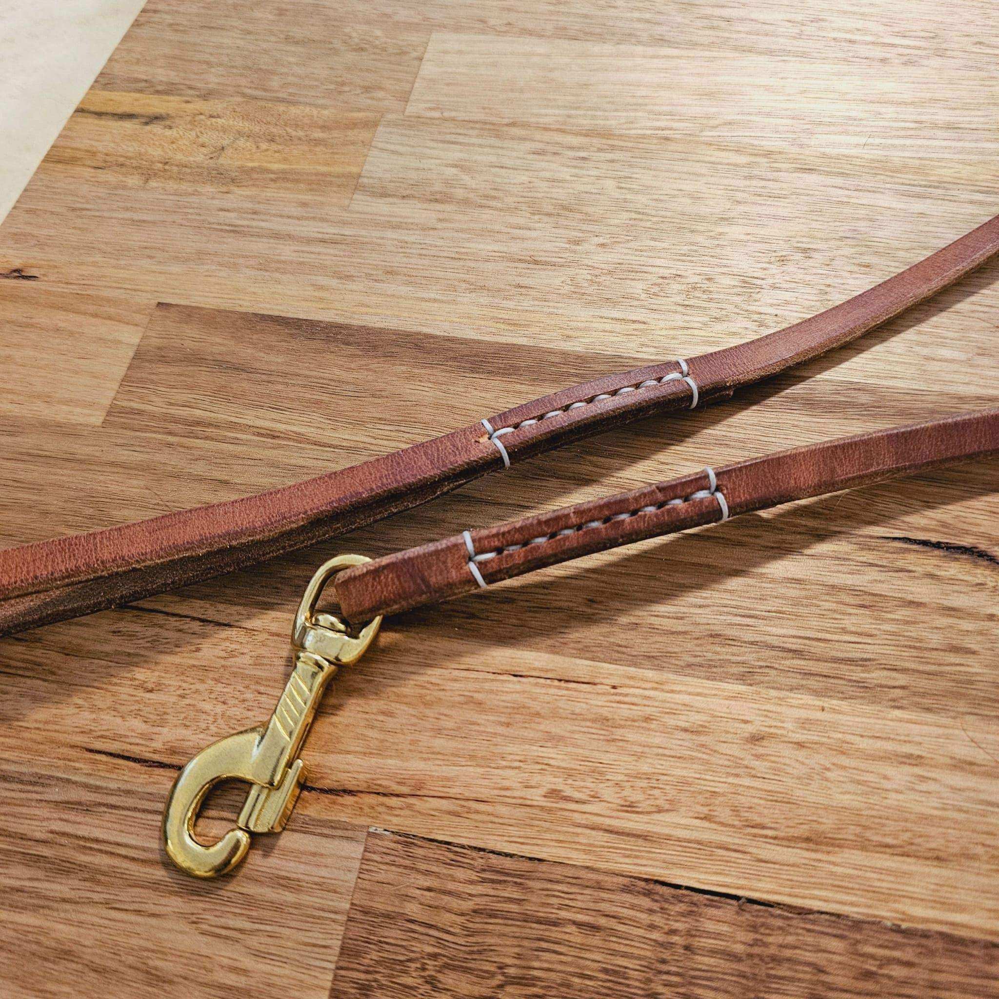 5ft - 10mm Herman Oak Old World Harness Veg Tan Leash - PK9 Gear