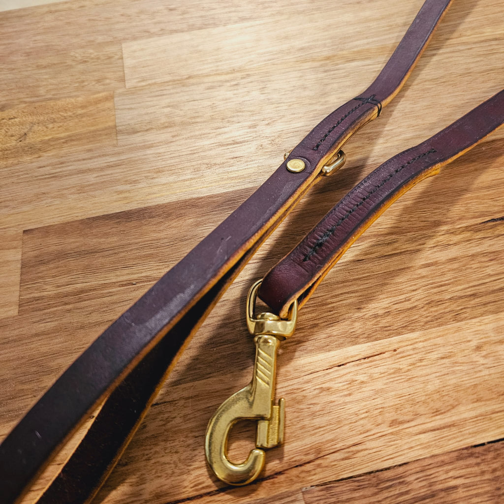 6ft - 12mm Indian Tan Latigo Leather Dog Leash - PK9 Gear