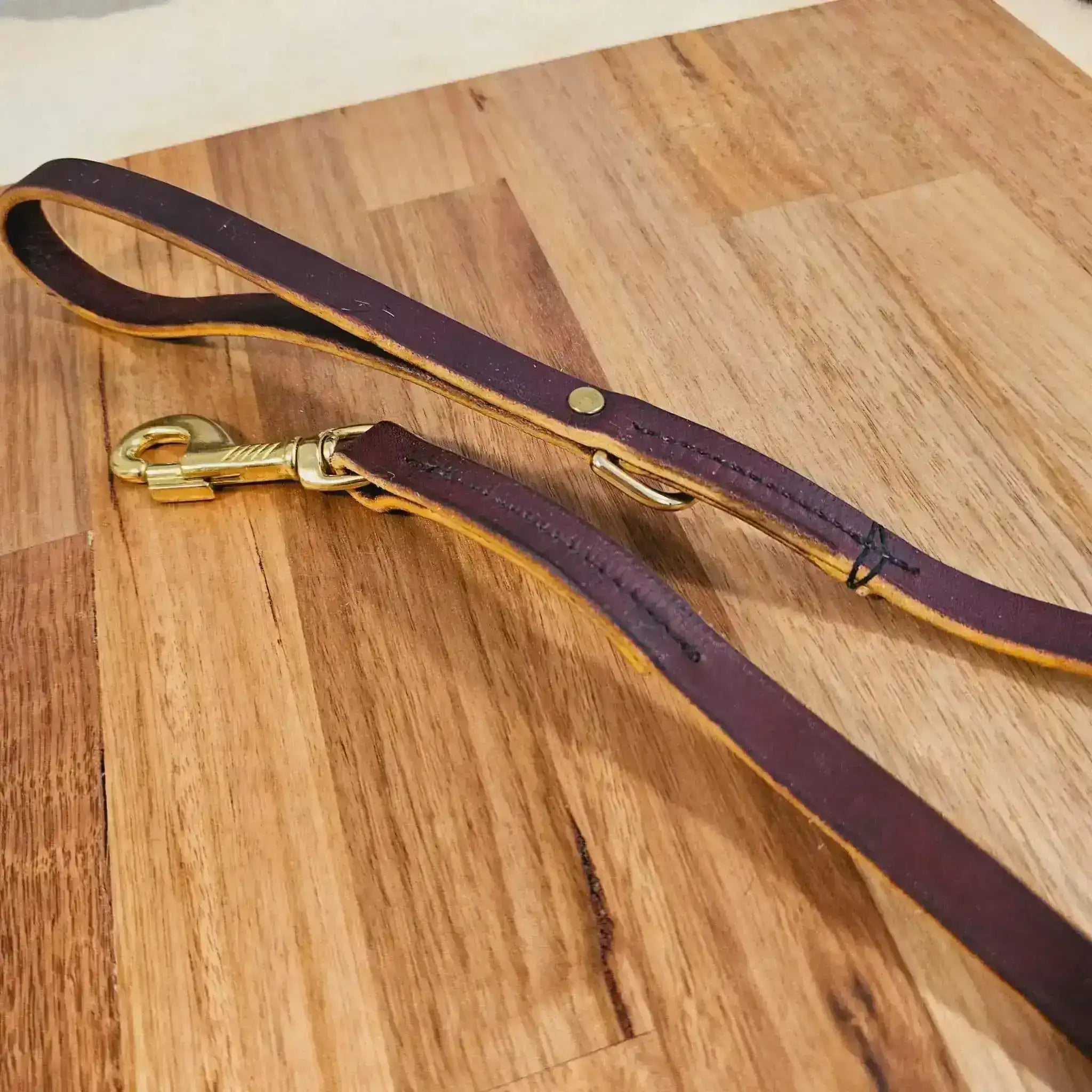 6ft - 12mm Indian Tan Latigo Leather Dog Leash - PK9 Gear