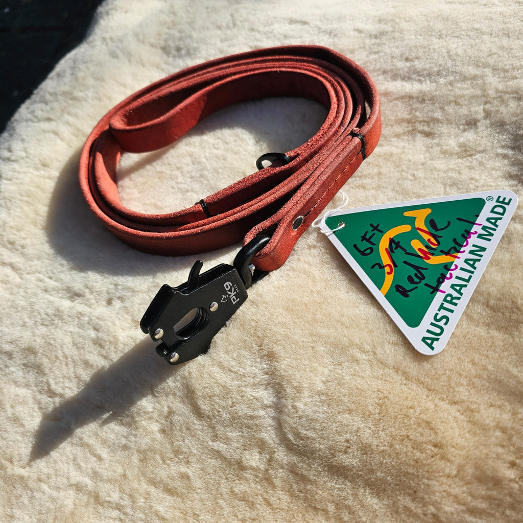 6ft Australian Redhide Leather Dog Leash - PK9 Gear