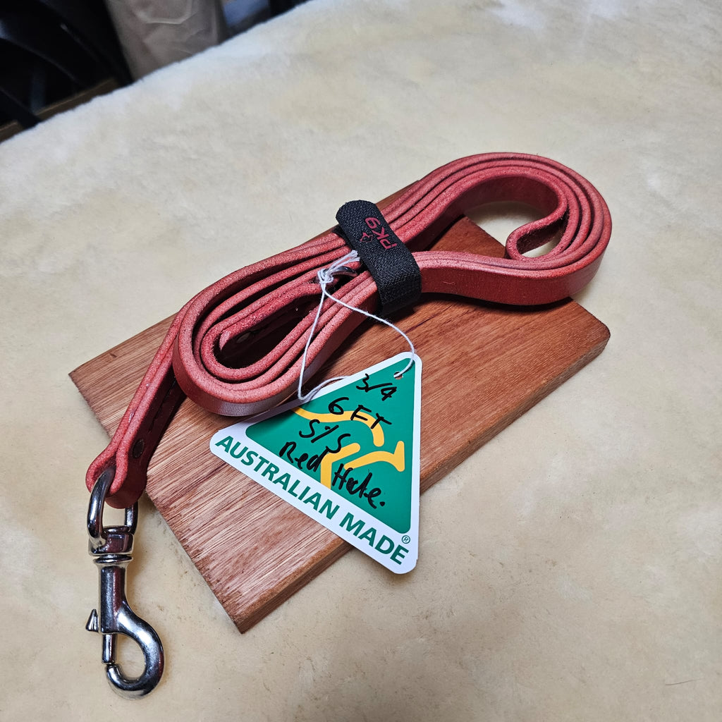 6ft Beautiful Australian Red Hide Leather Leash - PK9 Gear