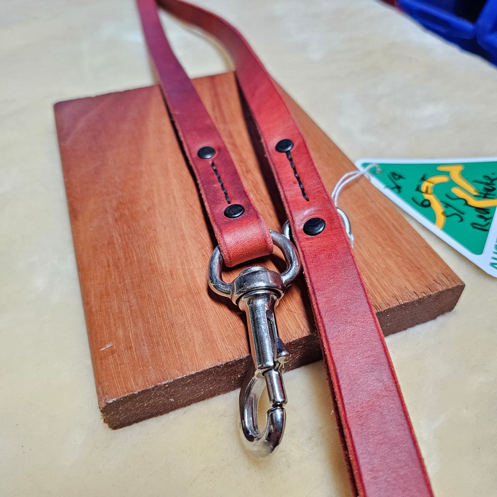 6ft Beautiful Australian Red Hide Leather Leash - PK9 Gear