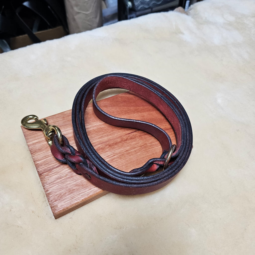 6ft Braided Australian Red Hide Leather Leash - PK9 Gear