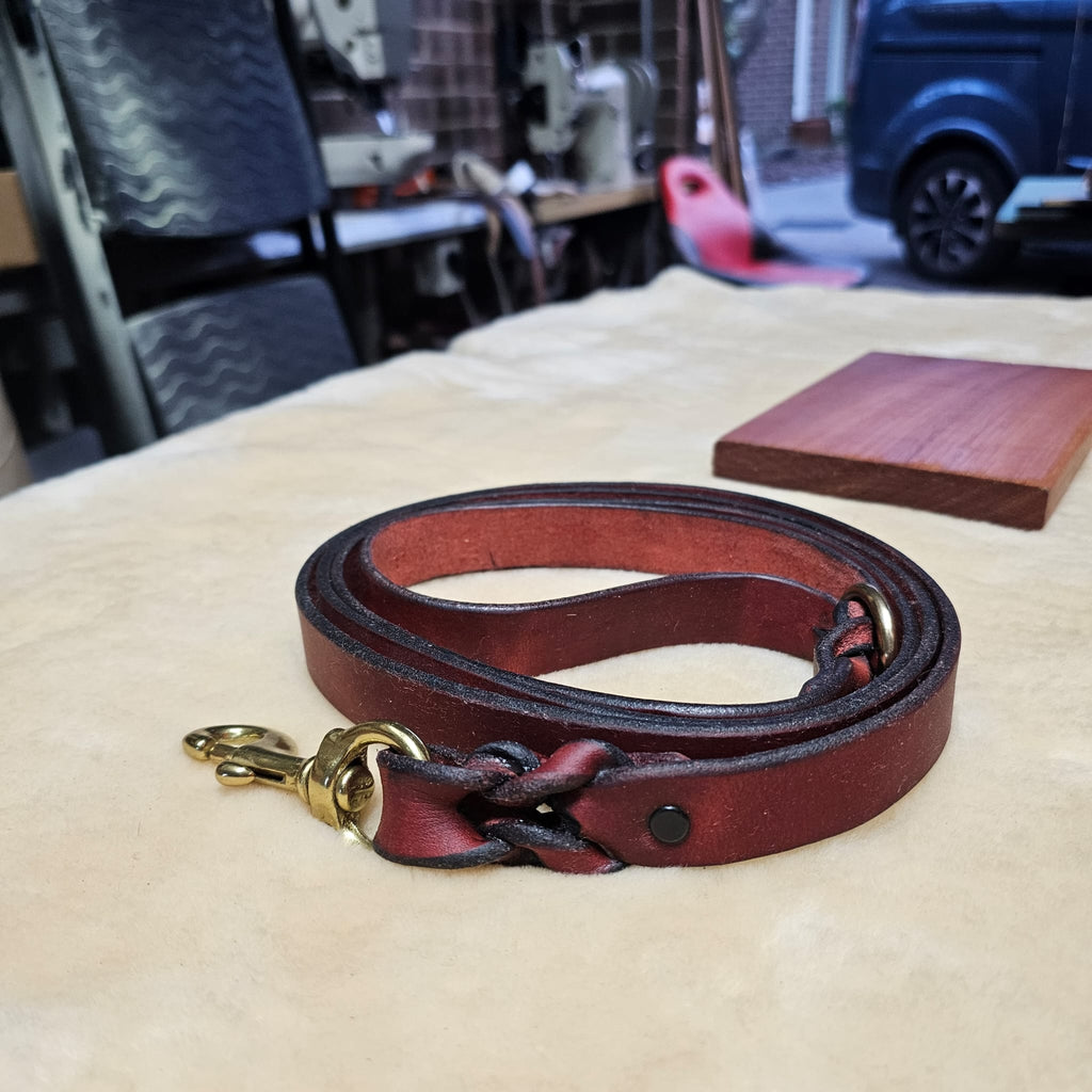 6ft Braided Australian Red Hide Leather Leash - PK9 Gear