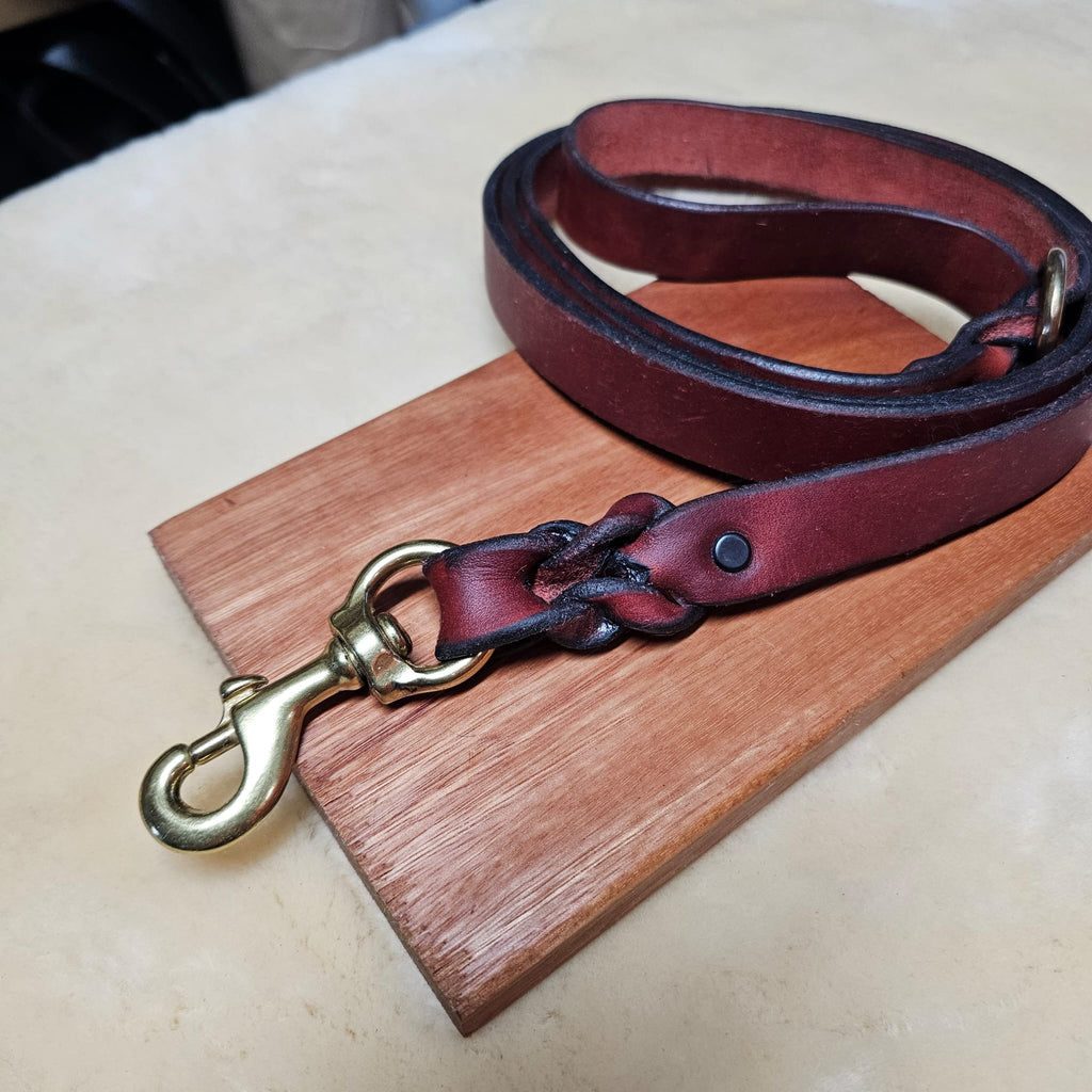 6ft Braided Australian Red Hide Leather Leash - PK9 Gear