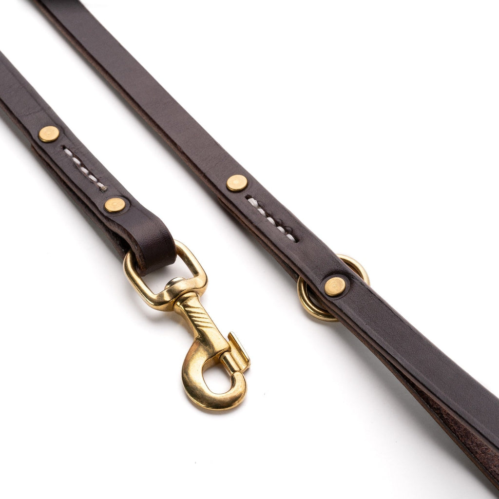 6ft Leather Dog Leash - 1 Inch Wide, Padded Handle, Heavy Duty For Medium & Large Dogs