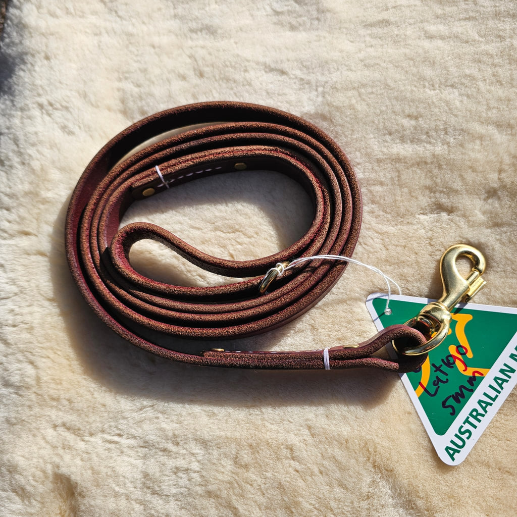 6ft Burgundy Latigo Leather Dog Leash - PK9 Gear