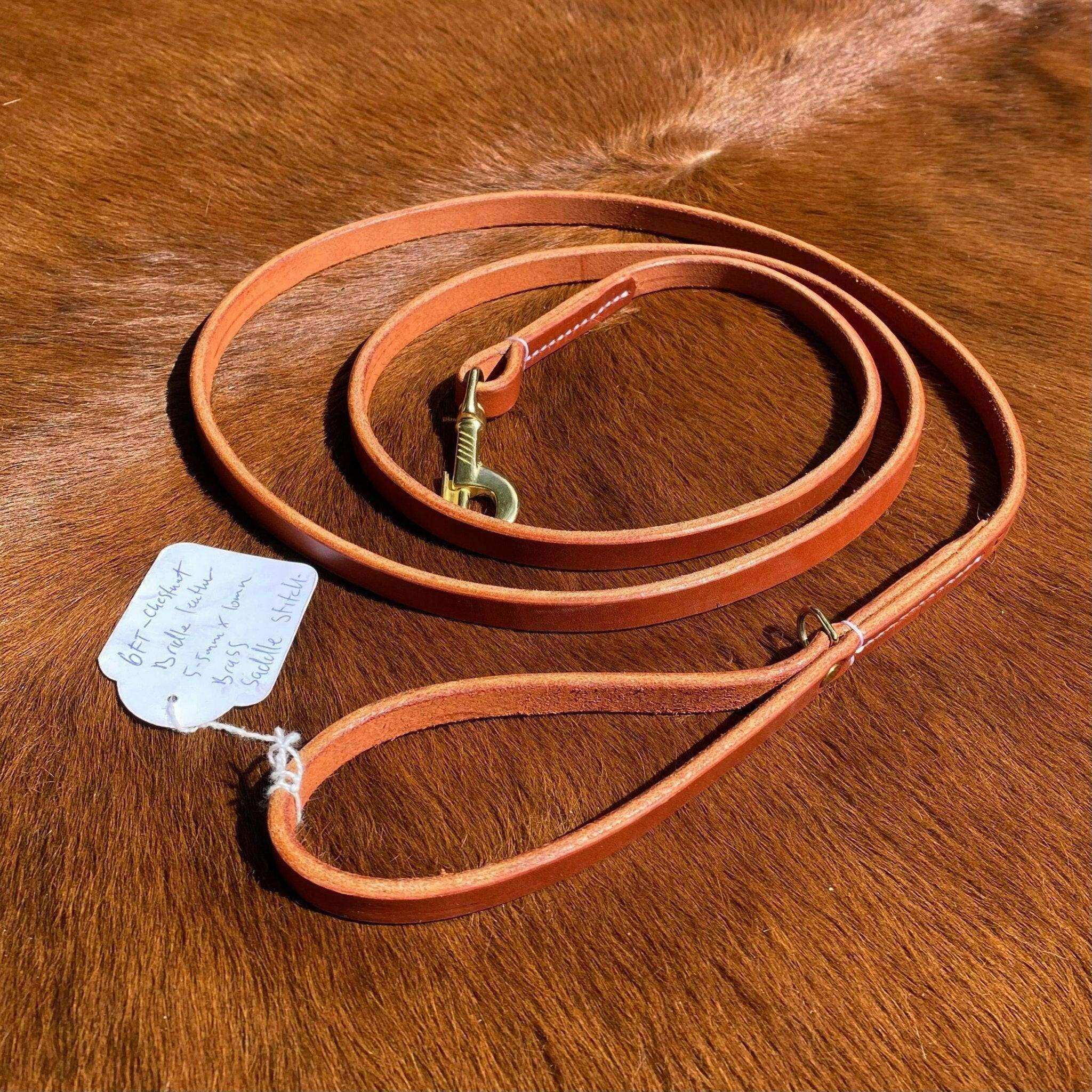 "6ft Chestnut Leather Leash" - PK9 Gear