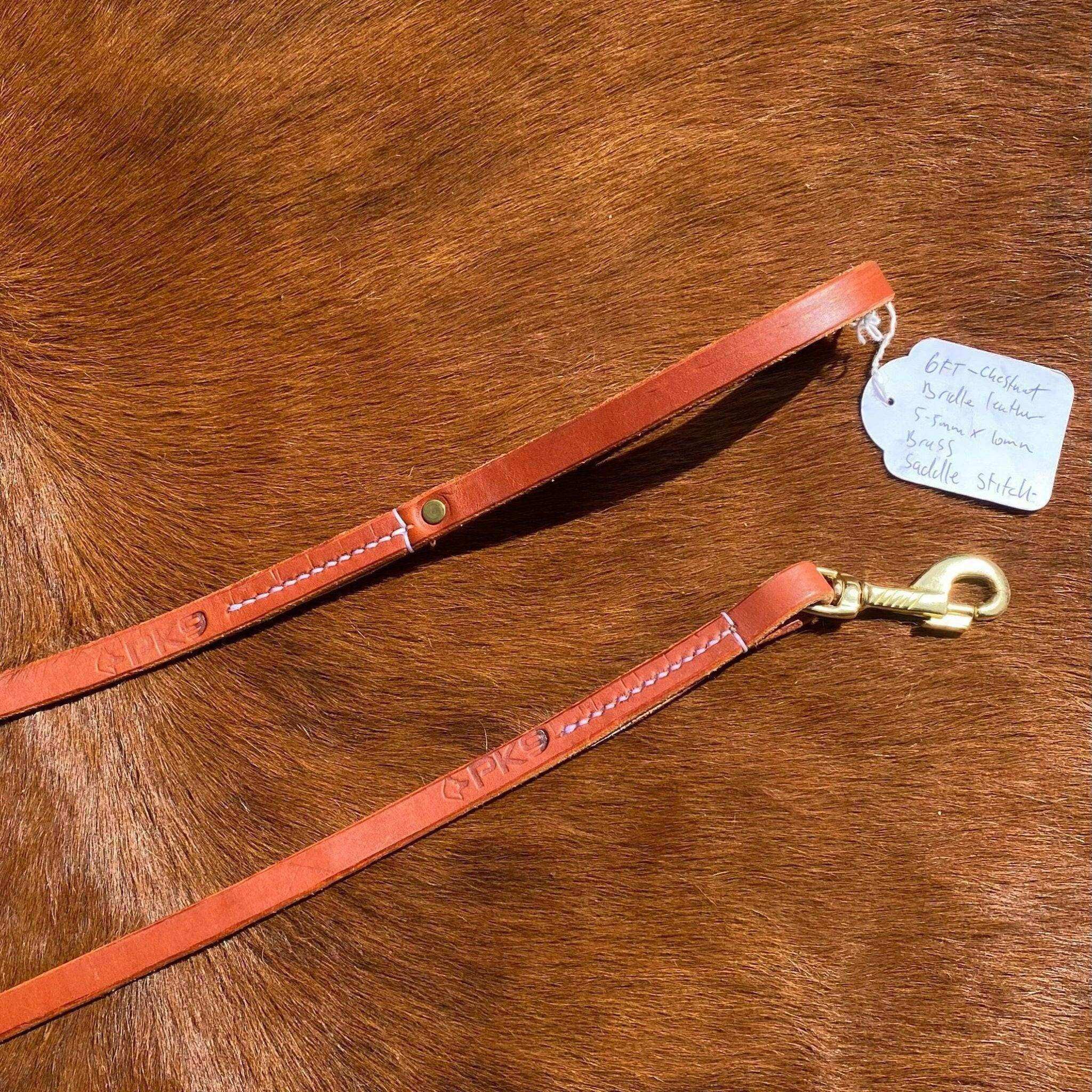 "6ft Chestnut Leather Leash" - PK9 Gear