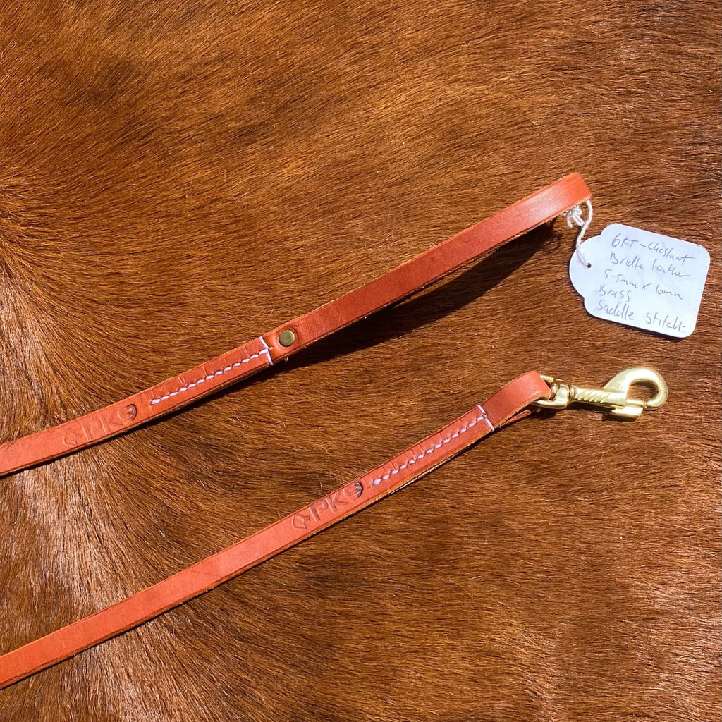 "6ft Chestnut Leather Leash" - PK9 Gear