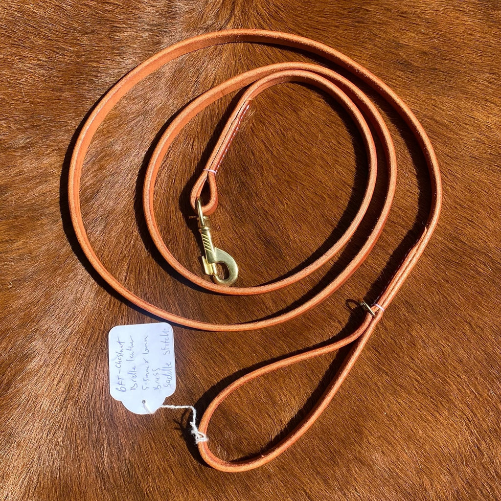 "6ft Chestnut Leather Leash" - PK9 Gear