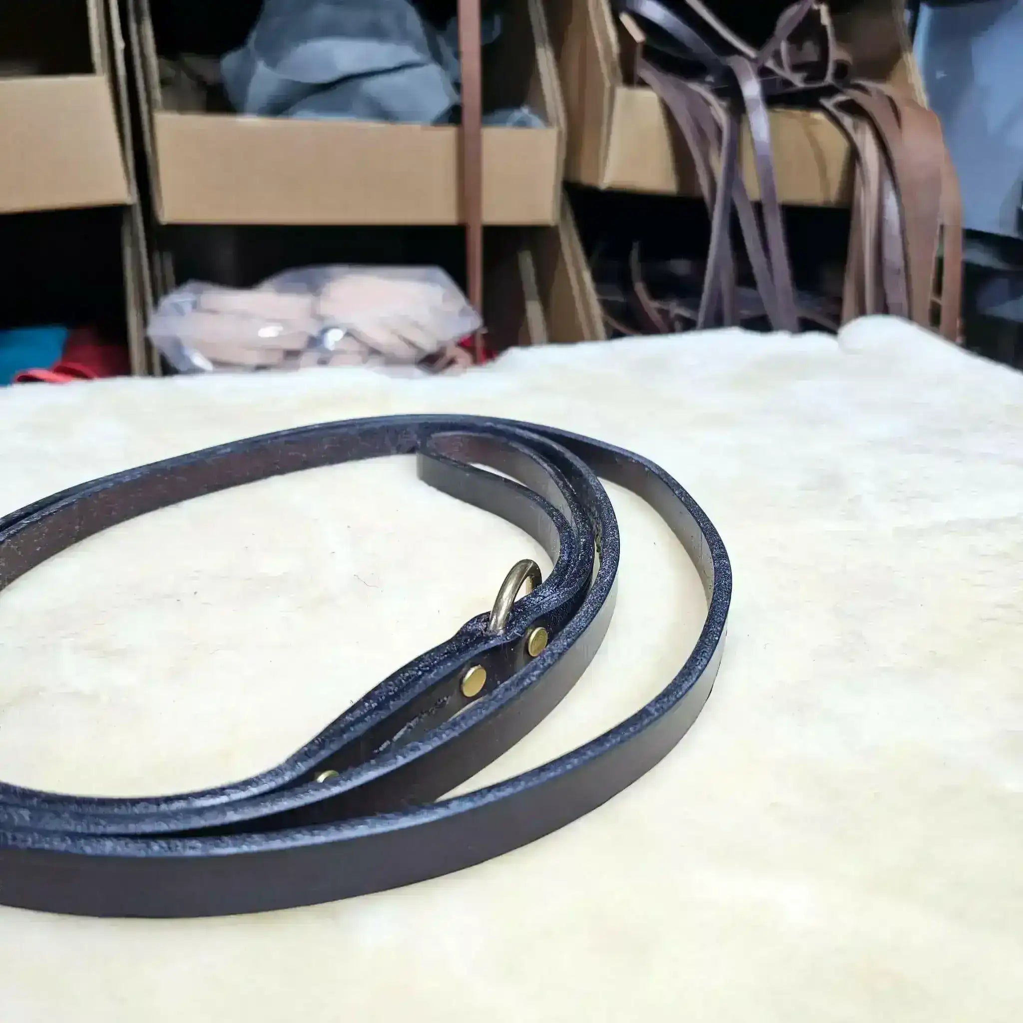 6ft Heavy Duty Bridle Leather Lead - Havana Brown - PK9 Gear