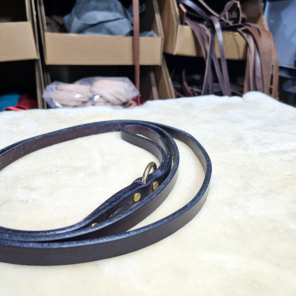 6ft Heavy Duty Bridle Leather Lead - Havana Brown - PK9 Gear