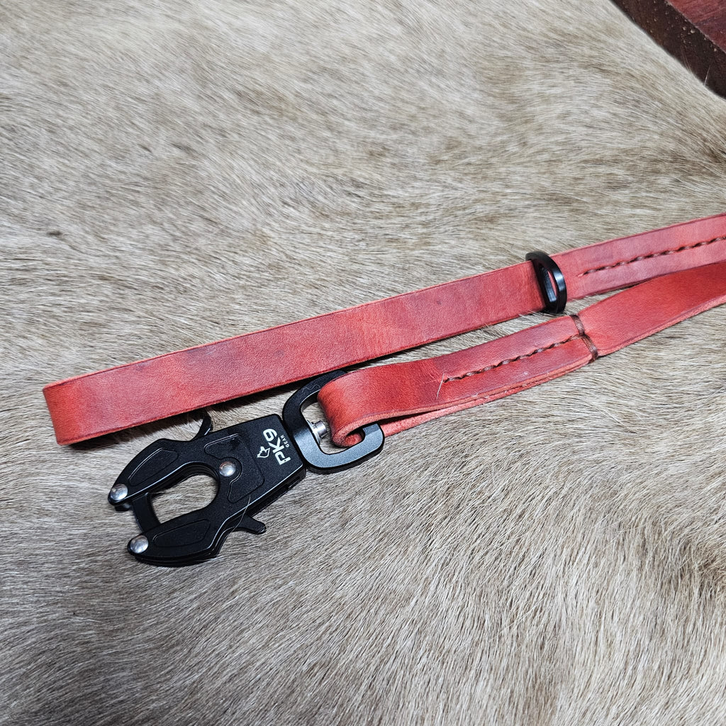 6ft Redhide Leather Dog Leash - 3/4 Wide - PK9 Gear