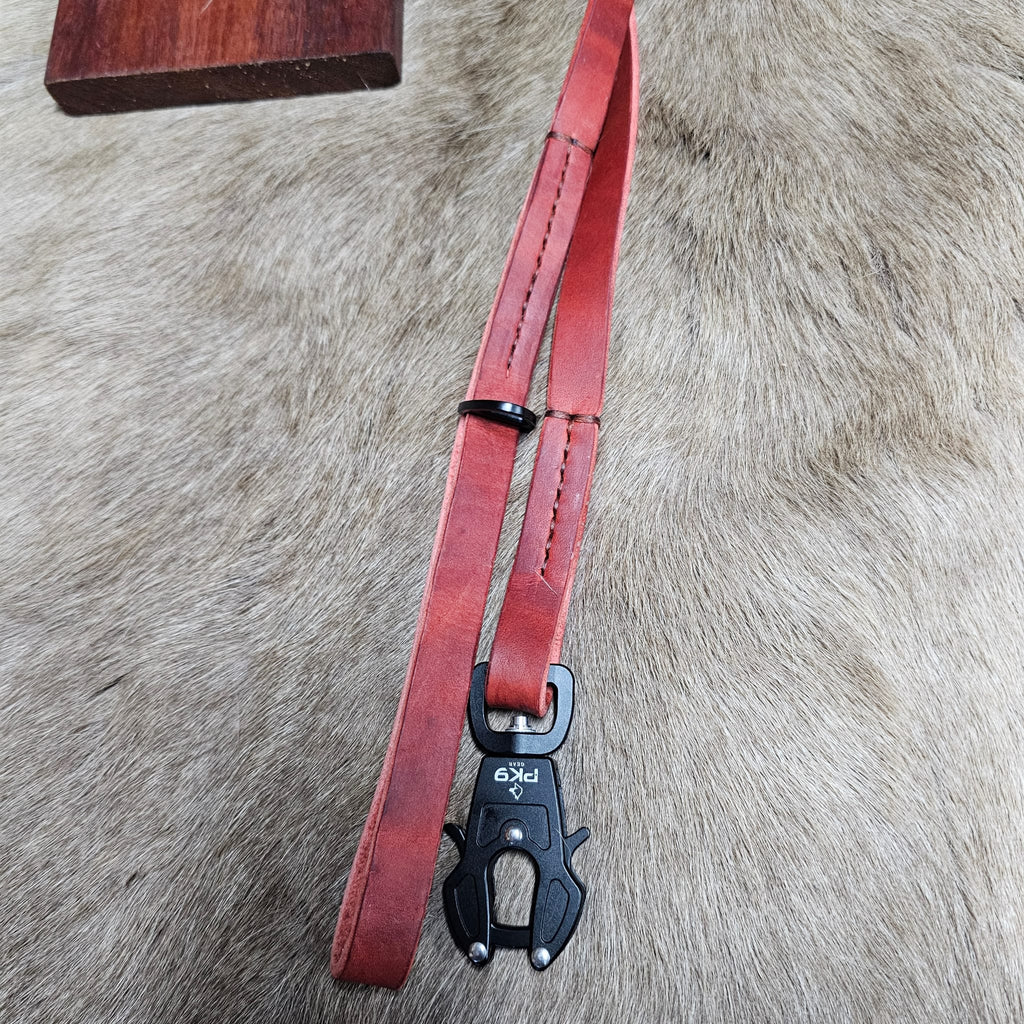 6ft Redhide Leather Dog Leash - 3/4 Wide - PK9 Gear