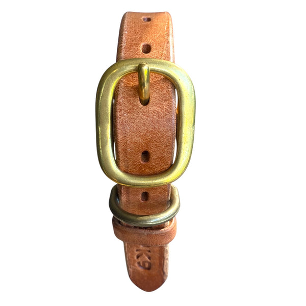180 – Auction Item – Hermann Oak Leather Dog Collar with Brass Hardware