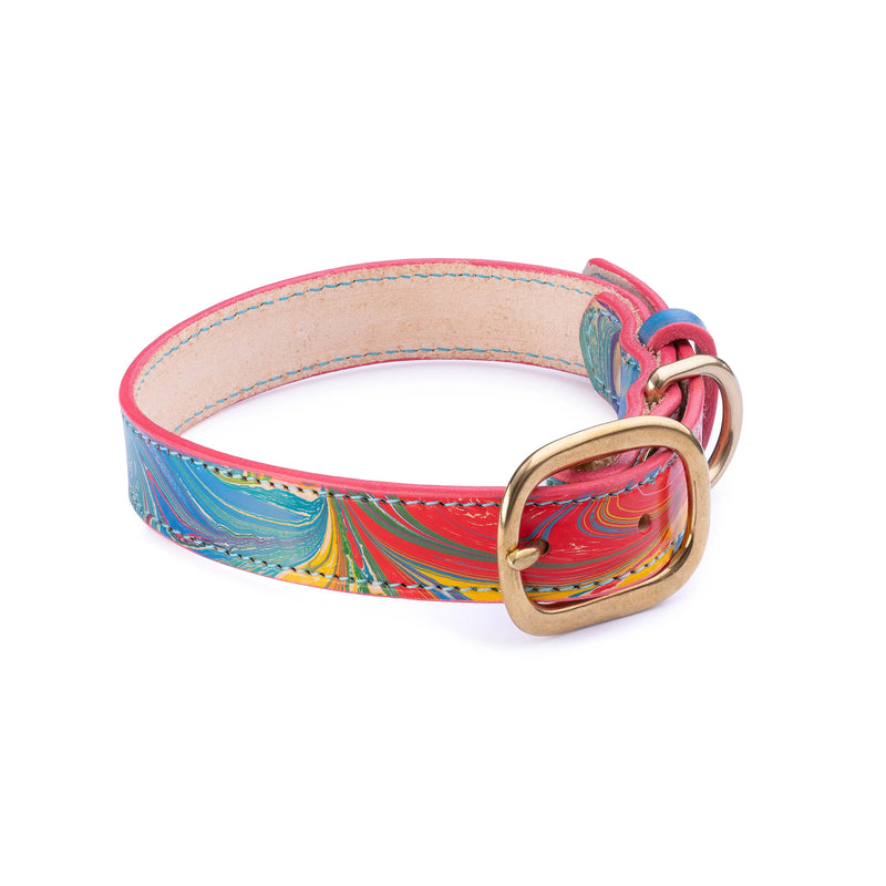 The Pride Collar – Hand-Marbled Italian Veg-Tan Leather