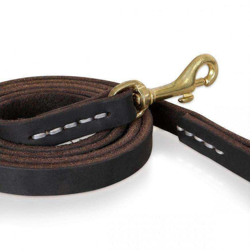 Latigo Leather Dog Leash - Saddle Stitch Finish - PK9 Gear