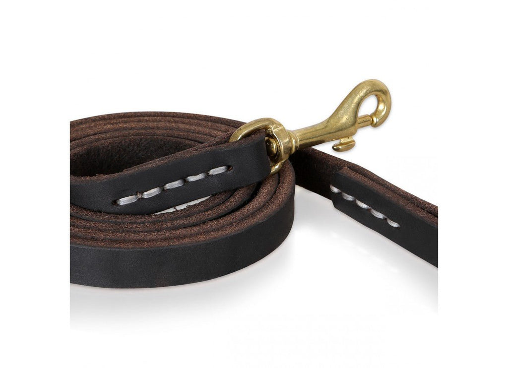 Latigo Leather Dog Leash - Saddle Stitch Finish - PK9 Gear