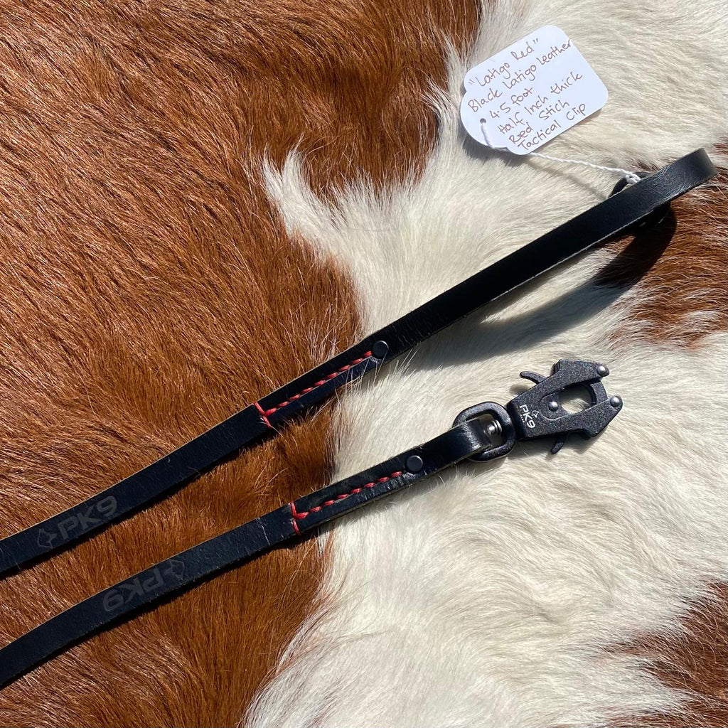 "Latigo Red" - Leather Leash - PK9 Gear