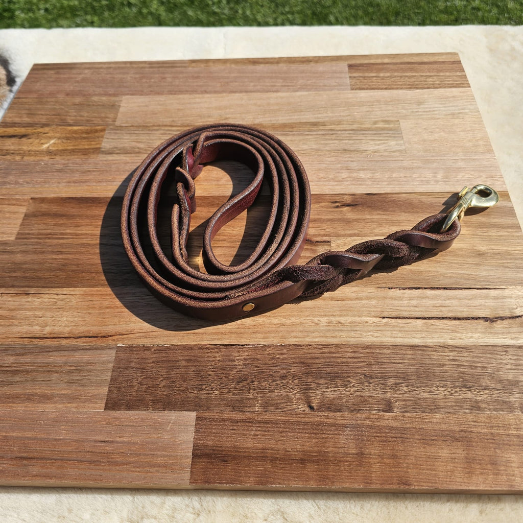 Limited Edition 6ft Braided Latigo Leather Dog Leash - Strength Meets Style - PK9 Gear