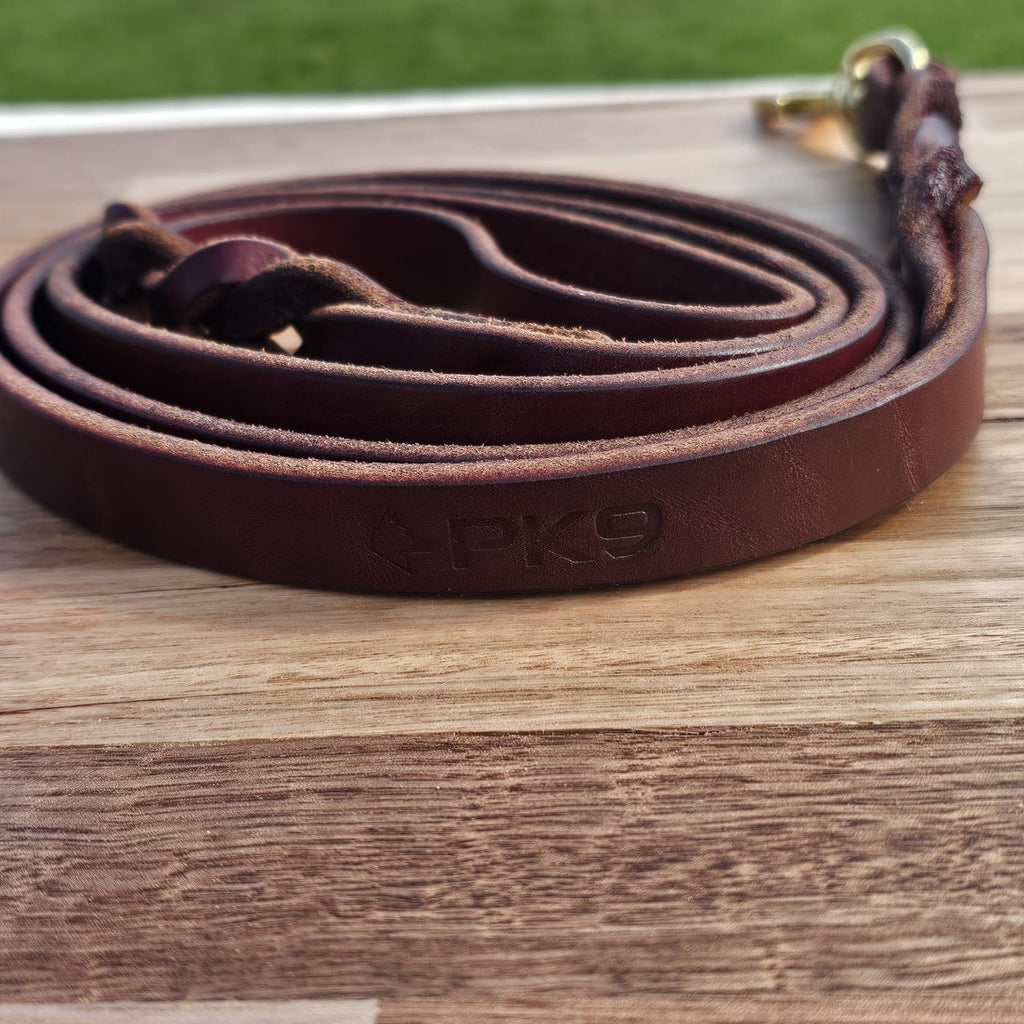 Limited Edition 6ft Braided Latigo Leather Dog Leash - Strength Meets Style - PK9 Gear