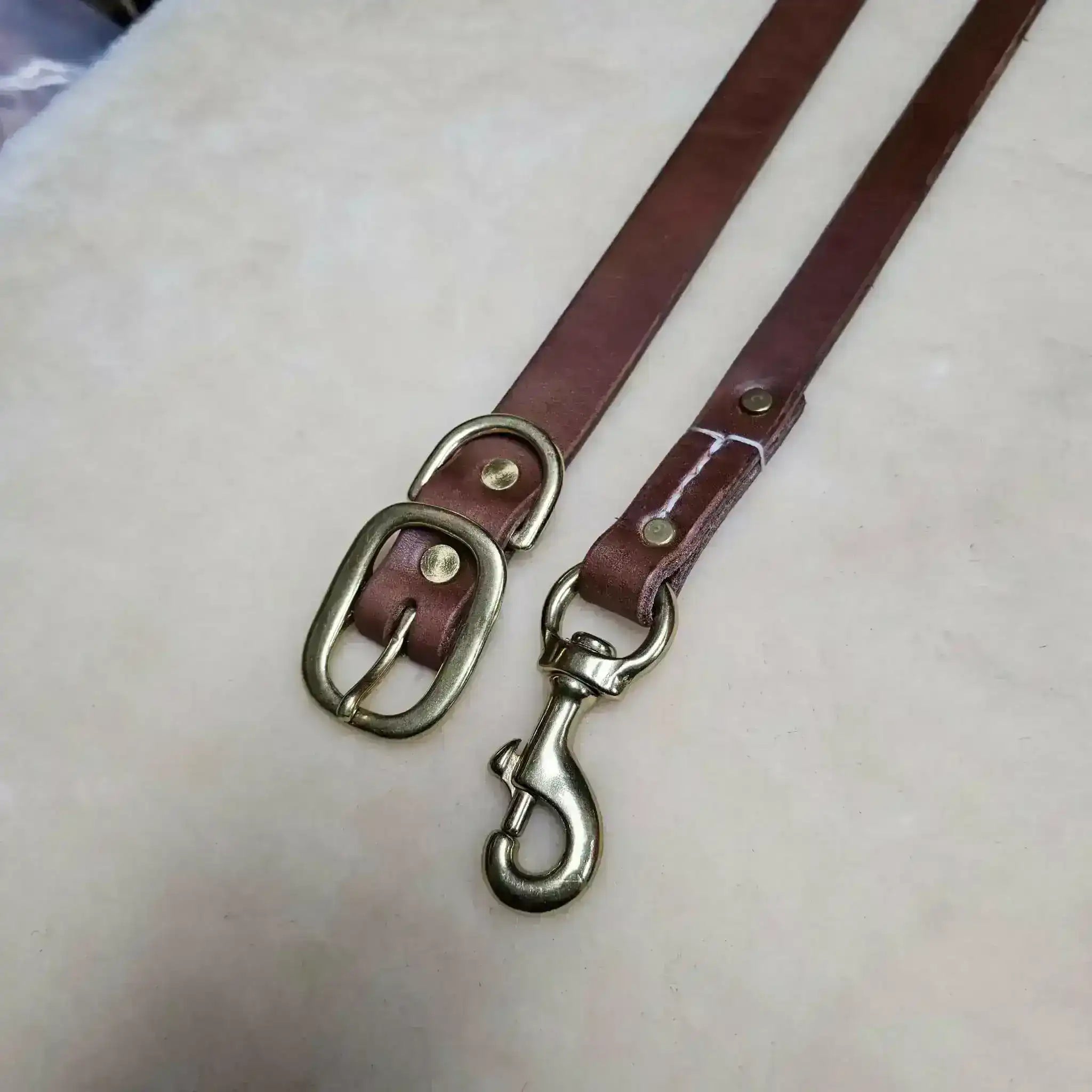 Matching Leather Lead And Collar - Hand Finished Siedel Veg Tan Leather - PK9 Gear