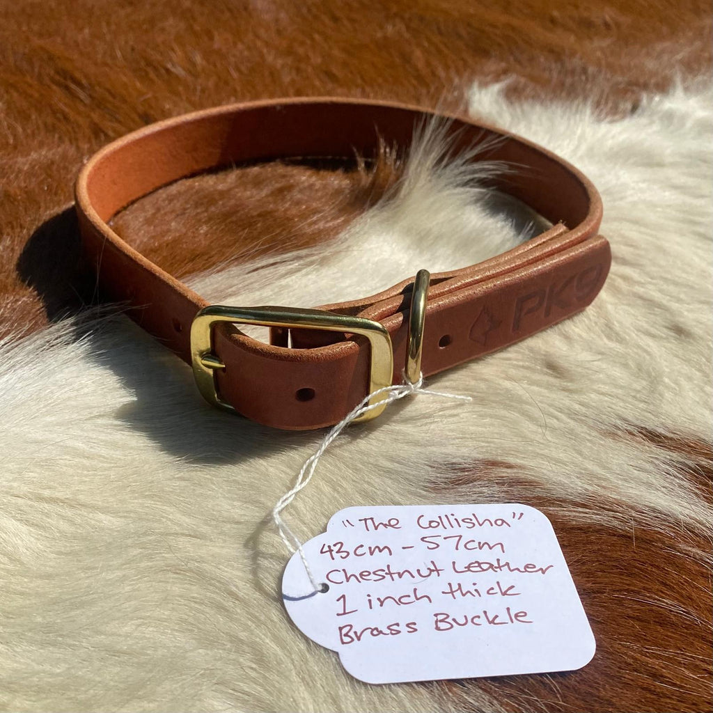 The Collisha - Chestnut Leather Collar - PK9 Gear